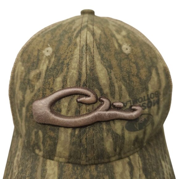 Drake Camo Mossy Oak Bottomland Strapback Cap 3D Embroidered Trucker Hunter Hat - Picture 7 of 14